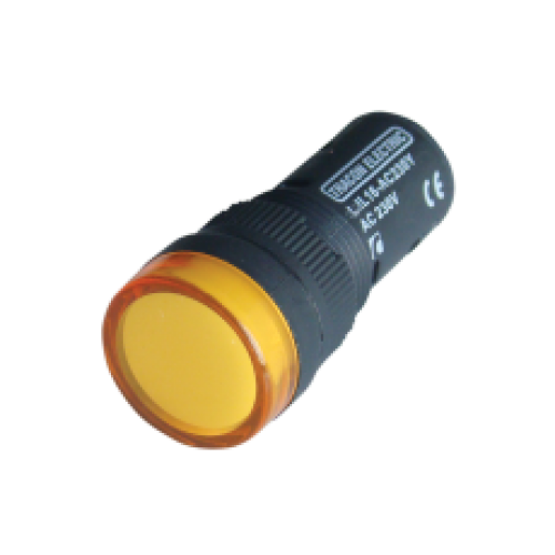 Lampa LED prezenta tensiune, galben, 16mm, 48V AC/DC, Tracon